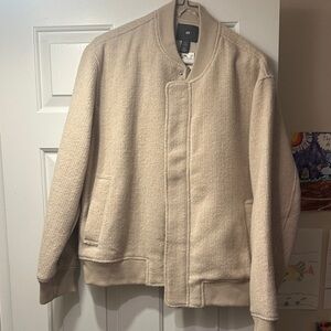 H&M Men's Beige Bomber Jacket